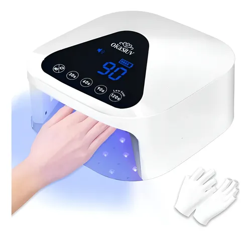 Lámpara De Uñas Led Uv Okasiuv Inalámbrica Con Guantes Uv