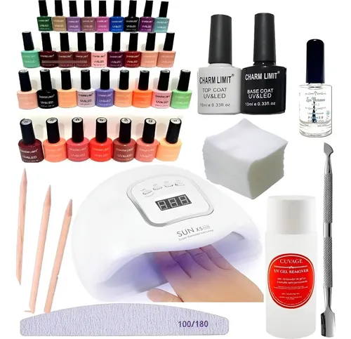 Kit Inicial Profesional Cabina 110w Manicuria Esmalte Led/uv