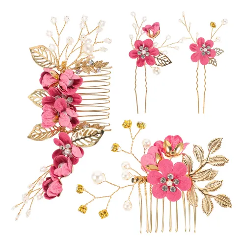 Z.h Set De 4 Peinetas For Bodas Hechas A Mano, A Moda, Con E