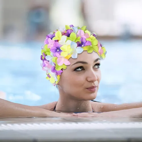 Gorros De Natación Mujer, Gorro De Baño De Pétalos Florales