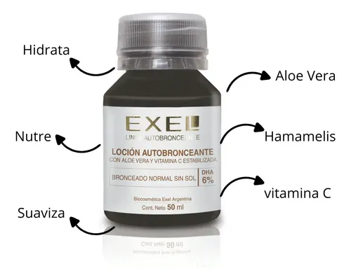 Loción Autobronceante 6% Sin Color Bronceado Exel X50m