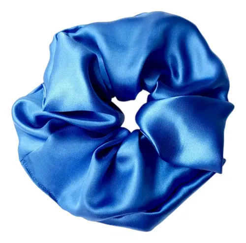 Scrunchie Saten,colita De Pelo Antifrizz,maxi Scrunchie Raso Azul Eléctrico