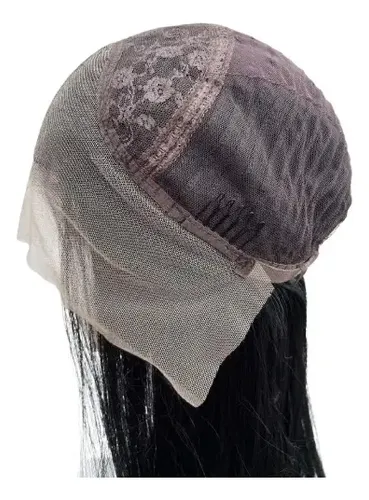 Peluca Lace Front Adiolacba Premium Símil Natural 70 Cm Tamaño De La Base Regulable Tono Negro