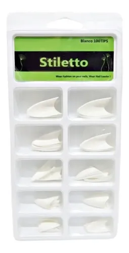 Tips Stiletto Blancos X 100 Uñas Gel Sonrisa French U31
