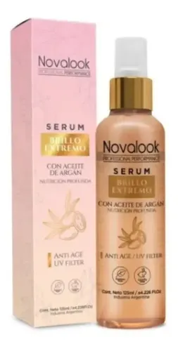 Serum Brillo Extremo Con Aceite  De Argan Novalook 125ml