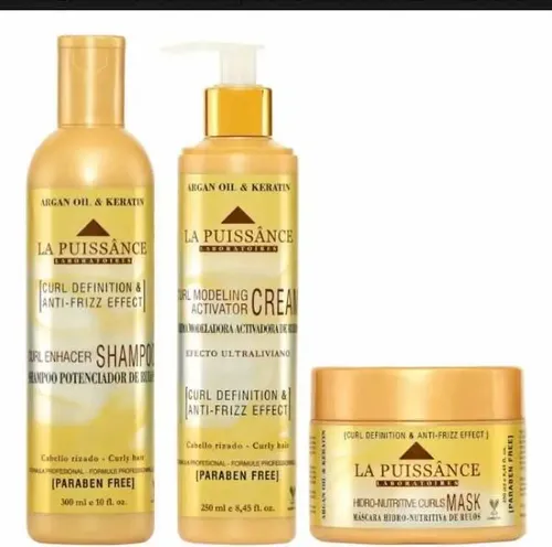 Kit Linea Rulos Shampoo+ Mascara+ Crema Peinar La Puissance