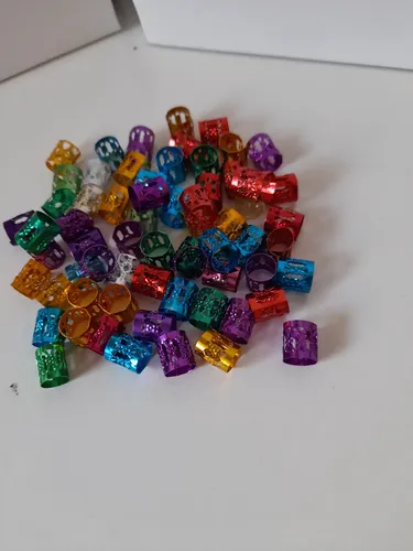 50 Anillos Cuff Milticolor Para Peinados, Trenzas Y Rastas.
