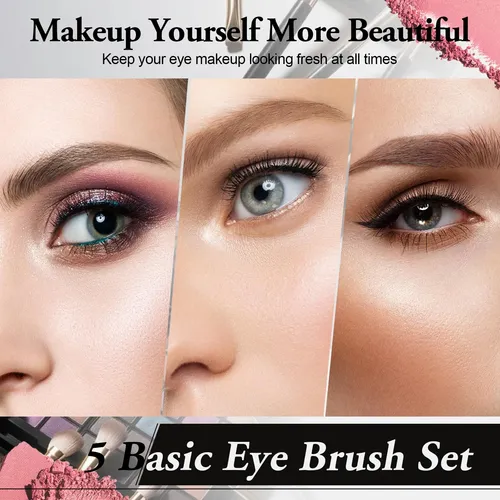 Set 5 Brochas Para Maquillaje De Ojos Acmebeauty Negro