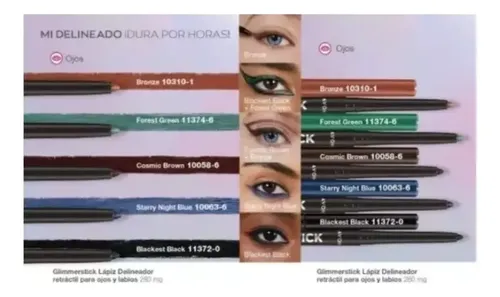 Lapiz Delineador Retractil Ojos Avon Glimmerstick Negro