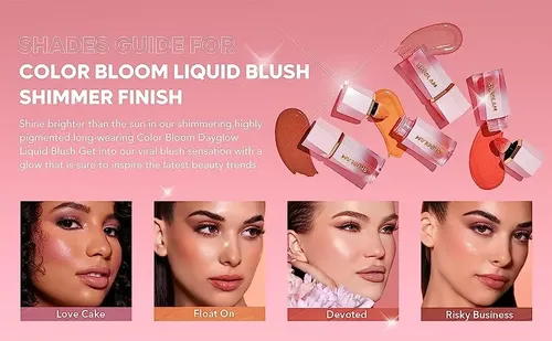 Sheglam Color Bloom Liquid Blush Shimmer Finish Rubor Líquid