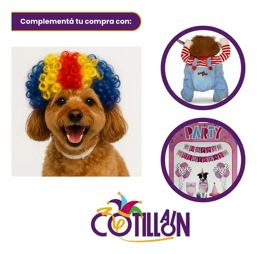 Peluca Para Mascota Payaso X1u