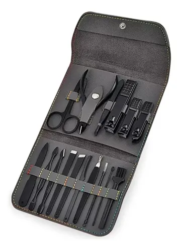 Yensen Kit Manicura 16 Piezas Acero Inoxidable Con Cortaúñas Lima Alicate