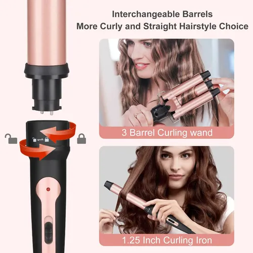 Emocci Pro Curling Iron 5 En 1 Cerámica Mujeres Calor Rápido