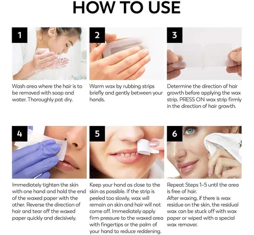 Tiras De Cera Facial Shinemore Hipoalergénicas 40 Unidades