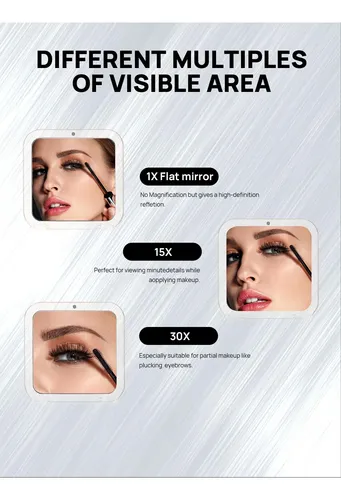 Espejo Compacto Omniro 3.5 Con Aumento De 1x/30x, Plateado