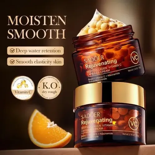 Crema Facial Capsulas Vitamina C Colageno 50g Sadoer Todo Tipo De Piel Día/noche