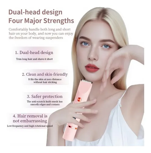 Depiladora Mujer Doble Cabezal Wet Dry Corporal