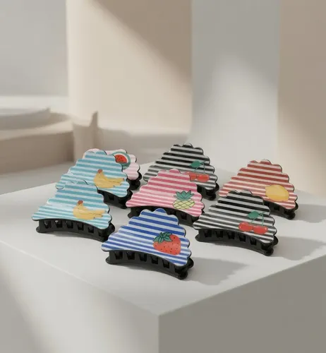 Broches Para Pelo Infantil Pack X 12 Unidades Frutas