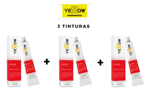 Pack X3 Tintura Permanente Yellow Alfaparf Con Argan 60gr