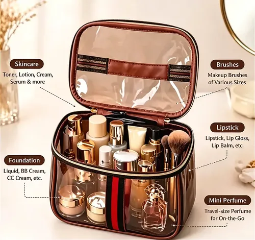 Neceser Pvc Transparente Impermeable Maquillaje Clear Makeup Bag