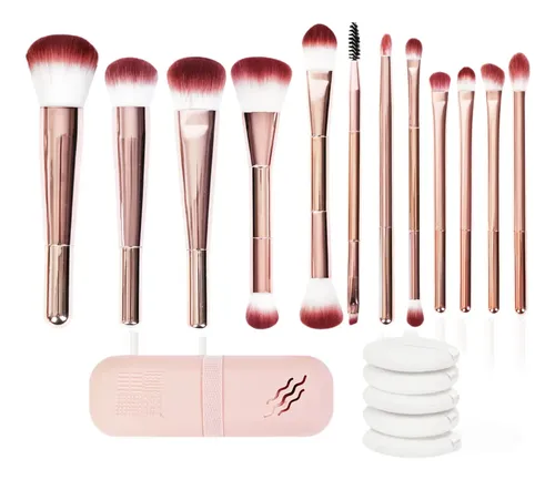 Set De 12 Pinceles Para Todo Tipo De Maquillaje