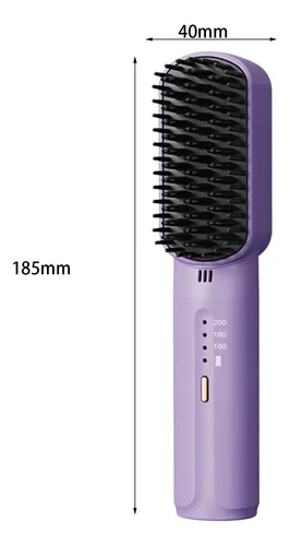 Peine Alisador De Pelo Calentado Con 3 Temperaturas Violeta