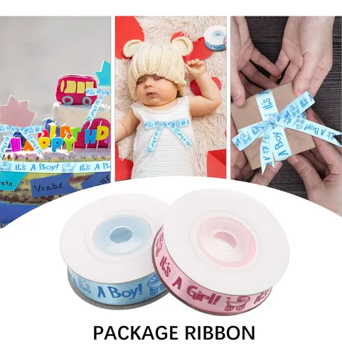 2 Rollos De Cinta Satén Para Baby Shower, 10 Yardas Decorati
