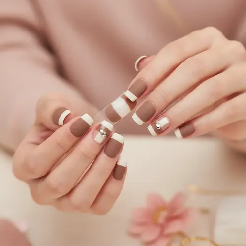 Press On Tips Autoadhesivo de Uñas Cherimoya con Dijes Brillantes – Pack x30
