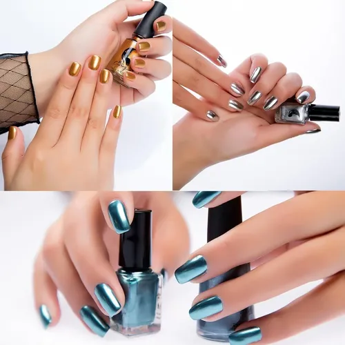 Esmalte Plateado Espejo 6 Ml 1# Con Acabado Brillo