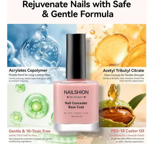 Base De Uñas 4 En 1 Con Cobertura Y Fortalecimiento Nude