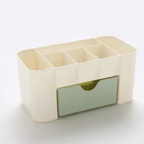 Organizador Maquillaje Smart Beauty Plástico Compartimientos Verde 10x20cm