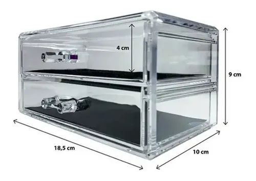 Organizador Acrílico De Maquillaje 2 Cajones Apilable O01507