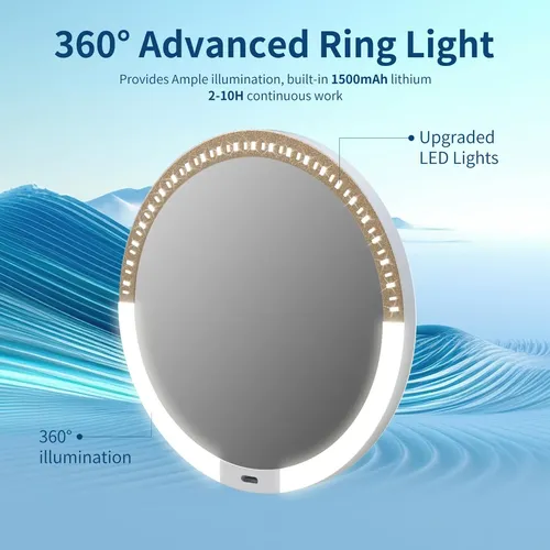 Espejo De Aumento Suupvaor 20x/1 De Doble Cara Con Luz