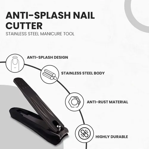 Cortauñas Ongle Precision Con Colector De Uñas, Color Negro