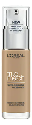 Base de maquillaje líquida L’Oréal Paris True Match Super-Bendable Base De Maquillaje True Match Super Blendable L’ Oréal Paris tono beige peau 4.5n – 30mL 30g