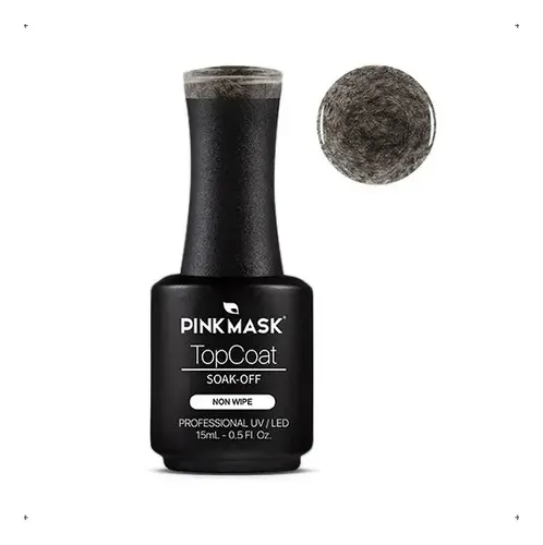 Pink Mask Gel Color Top Coat Especiales (15ml) Color 017 Top Coat Glossy Fur