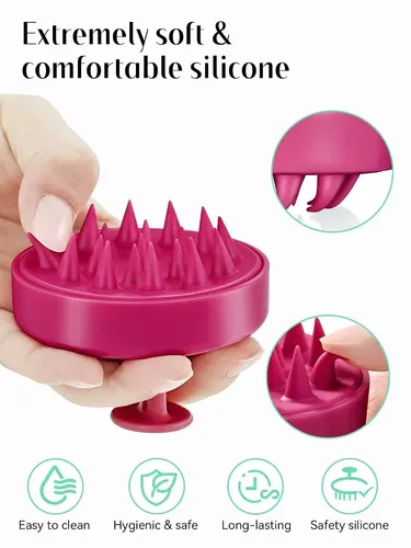 Masajeador Y Exfoliante Para El Crecimiento Del Cabello Burgundy