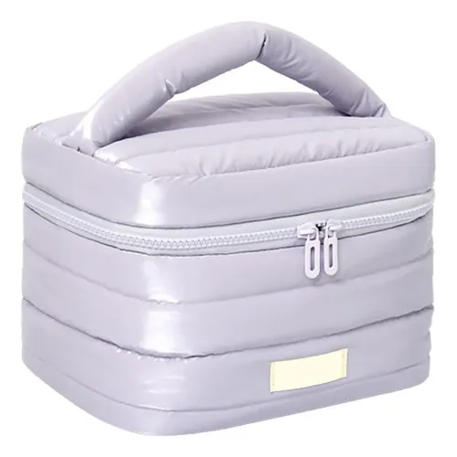 Bolsa De Viaje Grande Para Cosméticos, Color Morado