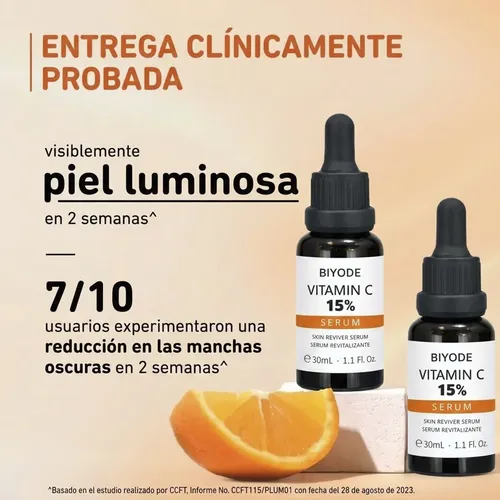 Serum Facial Vitamina C 15% Textura Suave Pareja