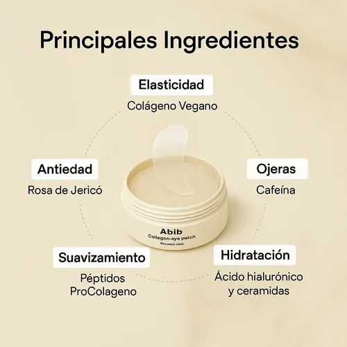 Parche Hidrogel Ojos Abib Antioxidante Hidratante Ácido Hialurónico Colágeno 60 Uds
