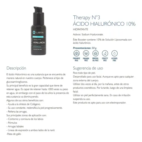 Booster Serum Hidratante Acido Hialurónico Libra X2