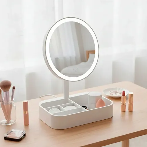 Espejo Maquillaje Luz Led Touch Usb- C Regulable Aro