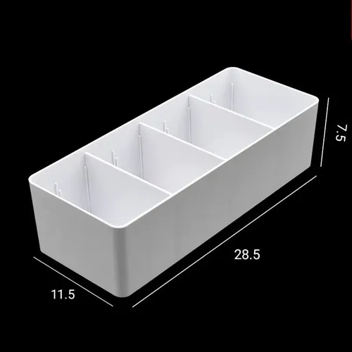 Organizador Maquillaje Cosmeticos 4 Divisiones Ropa Interior Color Natural