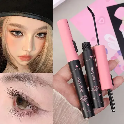 Mascara Pestañas Pincel Precision Fibra Alargadora Gege Bear Color Negro