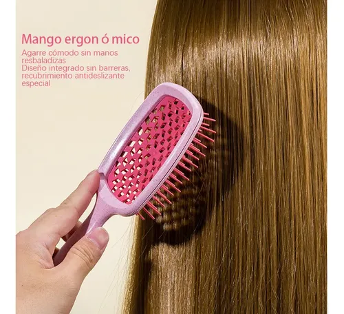 Cepillo Pulidor Anti Frizz Para Peinar Y Desenredar Verde Verde