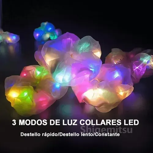 A 12pzs Goma Elásticas Led Light Pelo Scrunchies Para ,