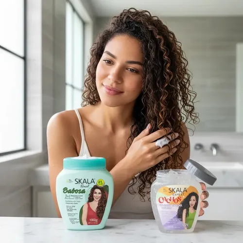 Kit Skala Gelatina + Baño Babosa Hidratación Rulos 1 Kg