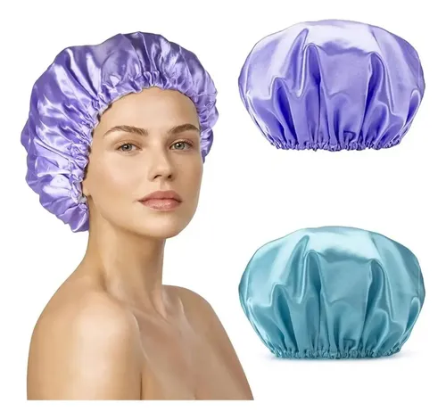 6×gorros Baño Ducha Doble Capa Impermeable Reutilizable Azul