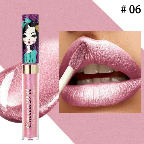 Set 11pcs Brillo Labial Lipgloss Metálico Prueba De Agua