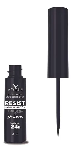 Delineador Líquido Resist Vogue 4 Ml Color Negro